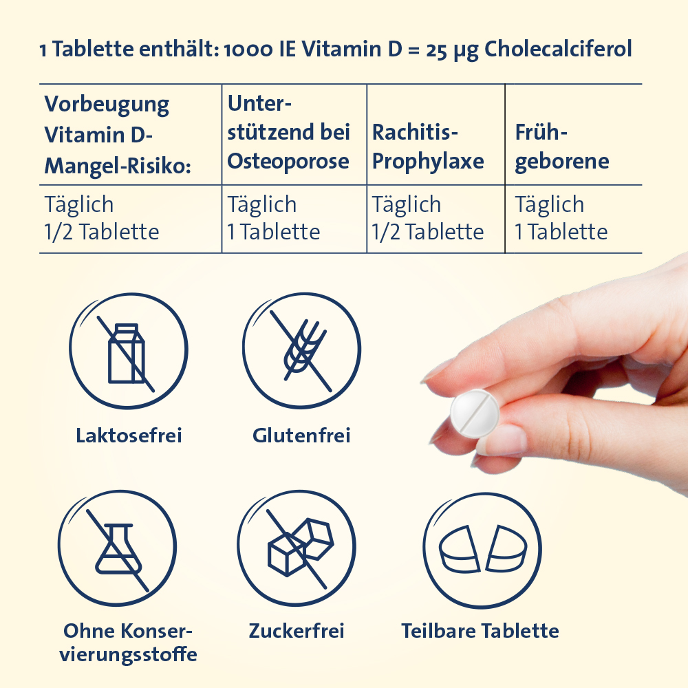 VITAMIN D3 HEVERT 1000 IE 200 St Tabletten