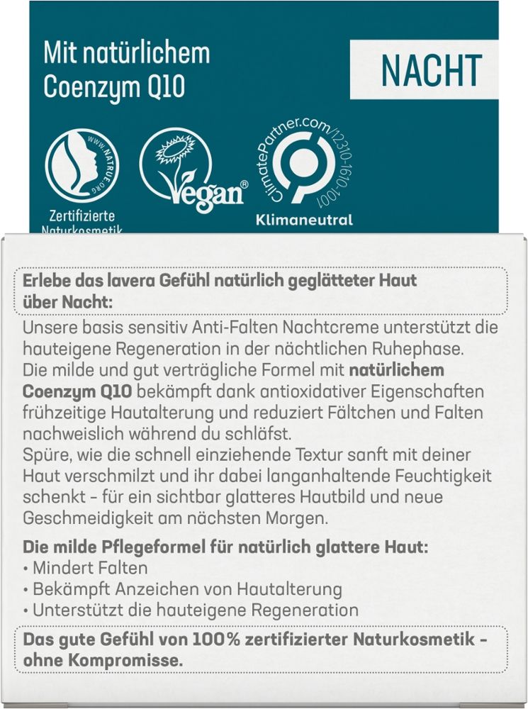 Lavera Basis Sensitiv Nachtcreme Q10 50 ml Nachtcreme