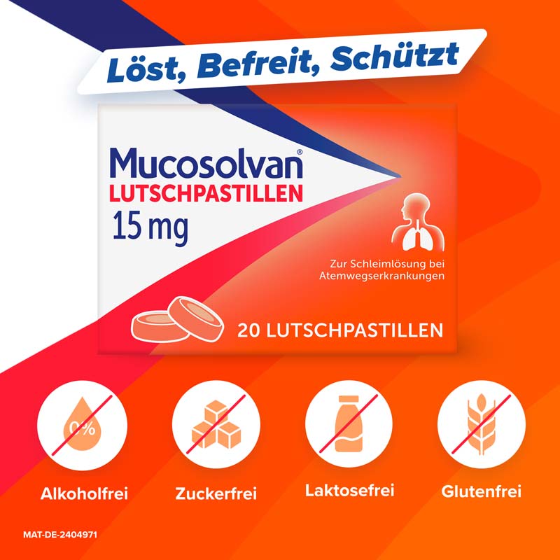 MUCOSOLVAN Lutschpastillen - Schleiml&ouml;ser bei Husten 20 St Lutschpastillen