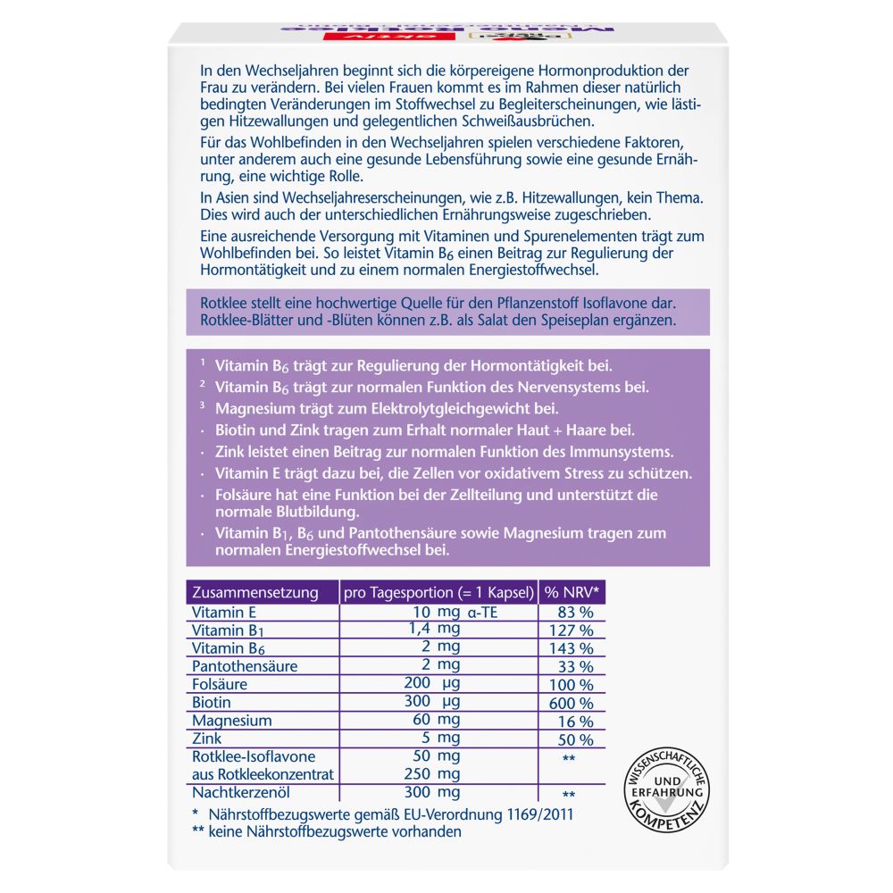 Doppelherz aktiv Meno Rotklee + Nachtkerzenöl + Biotin 30 St Kapseln