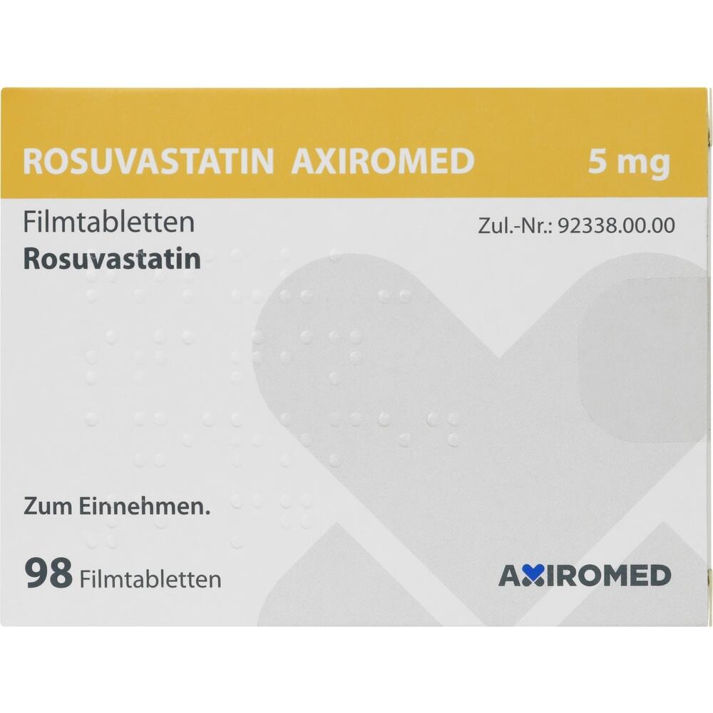 ROSUVASTATIN AXIROMED 5 mg Filmtabletten 98 St Filmtabletten