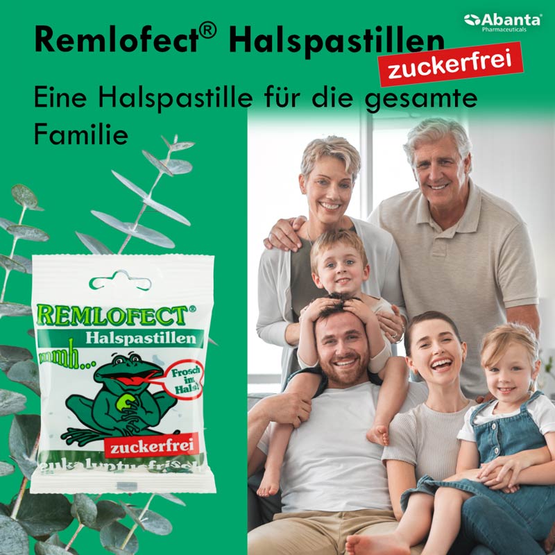 REMLOFECT Halspastillen zuckerfrei eukalyptusfrisch  50 g Pastillen