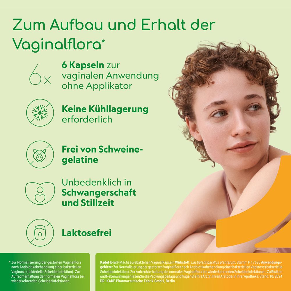 Kade Flora Milchsäurebakterien Vaginalkapseln 6 St Vaginalkapseln