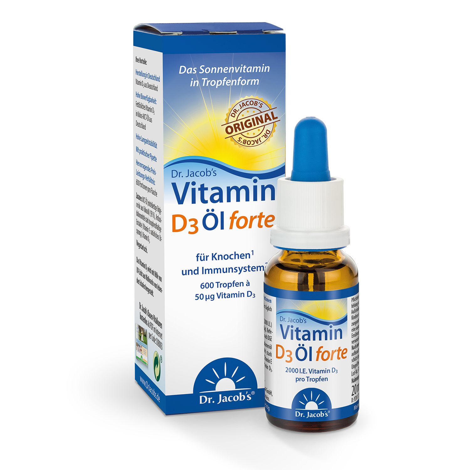 Dr. Jacob's Vitamin D3 Öl forte 2000 IE D3 hochdosiert