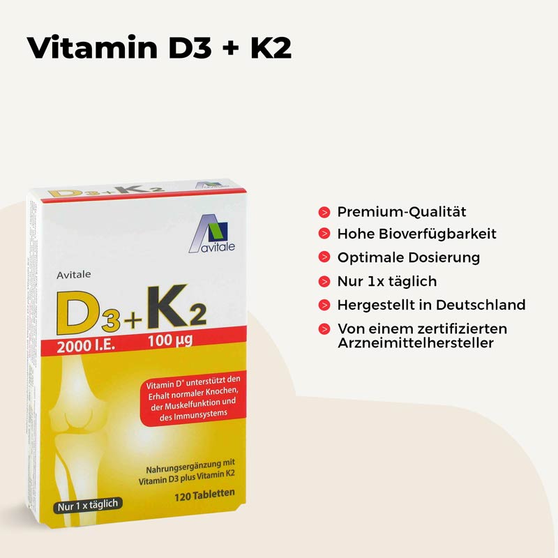 Avitale D3 + K2 2000 I.E.  120 St Tabletten