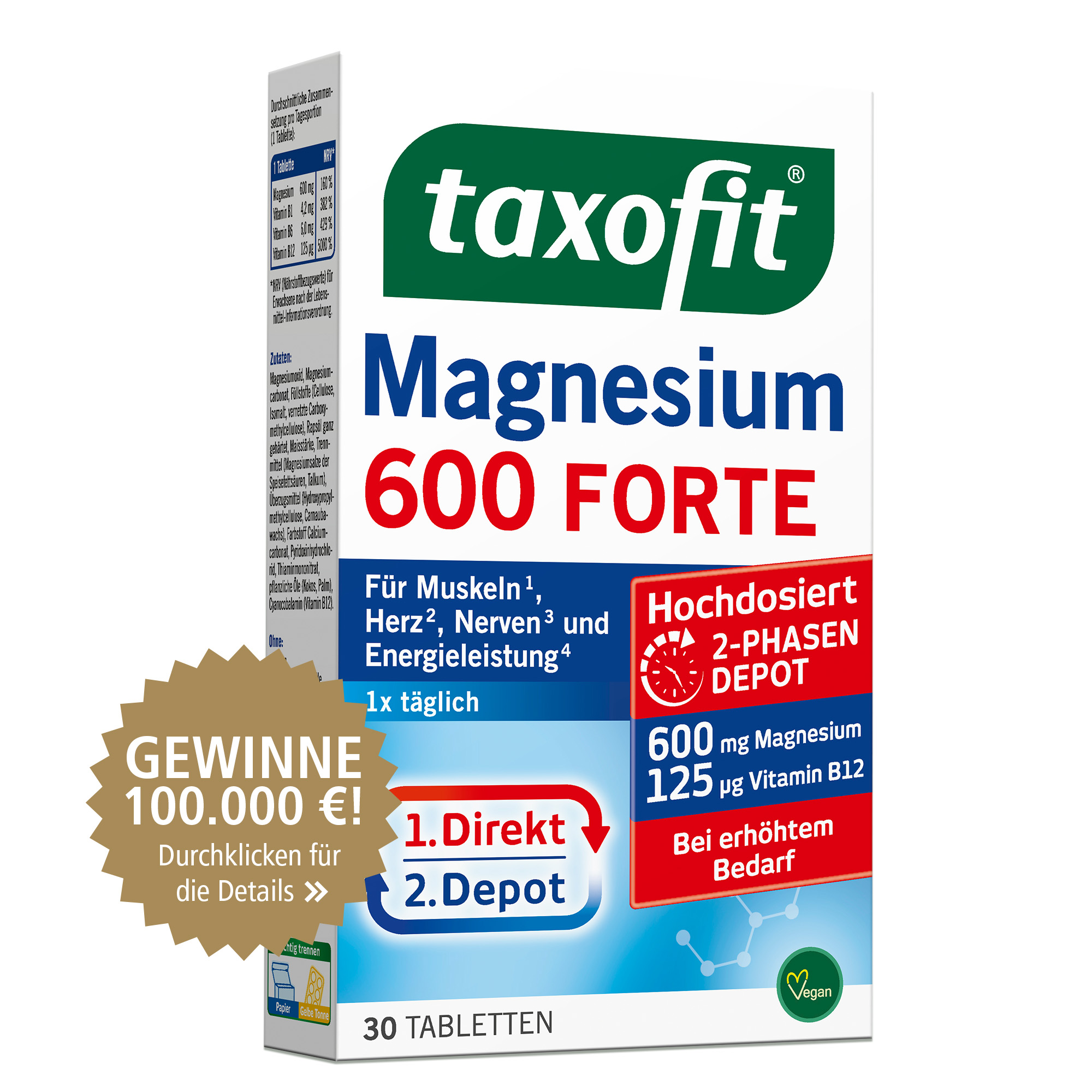 taxofit Magnesium 600 FORTE 30 St Tabletten