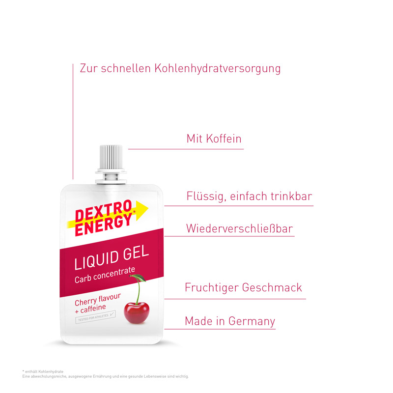 DEXTRO ENERGY LIQUID GEL Cherry flavour + caffeine 60 ml Gel