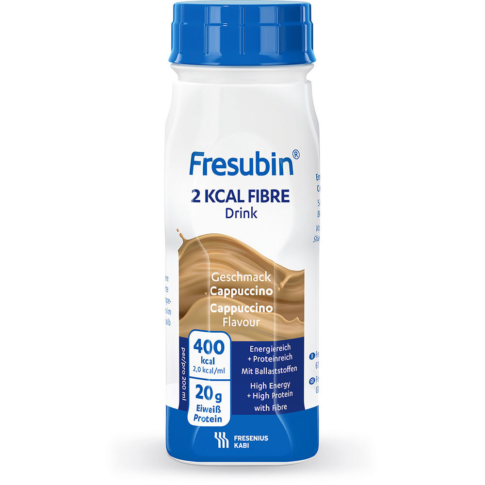 Fresubin 2 kcal Fibre Trinknahrung Cappuccino 4X200 ml Lösung