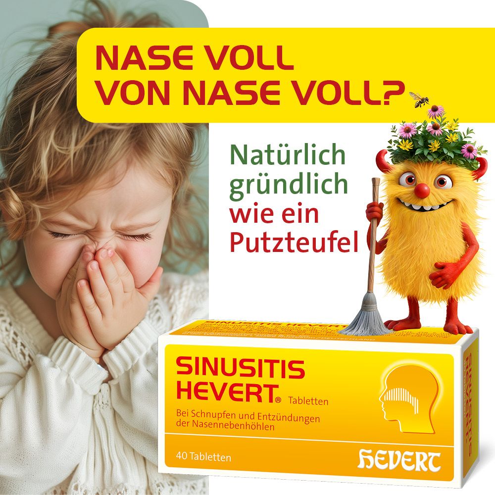 SINUSITIS HEVERT - Bei Schnupfen und Entzündungen der Nasennebenhöhlen 300 St Tabletten