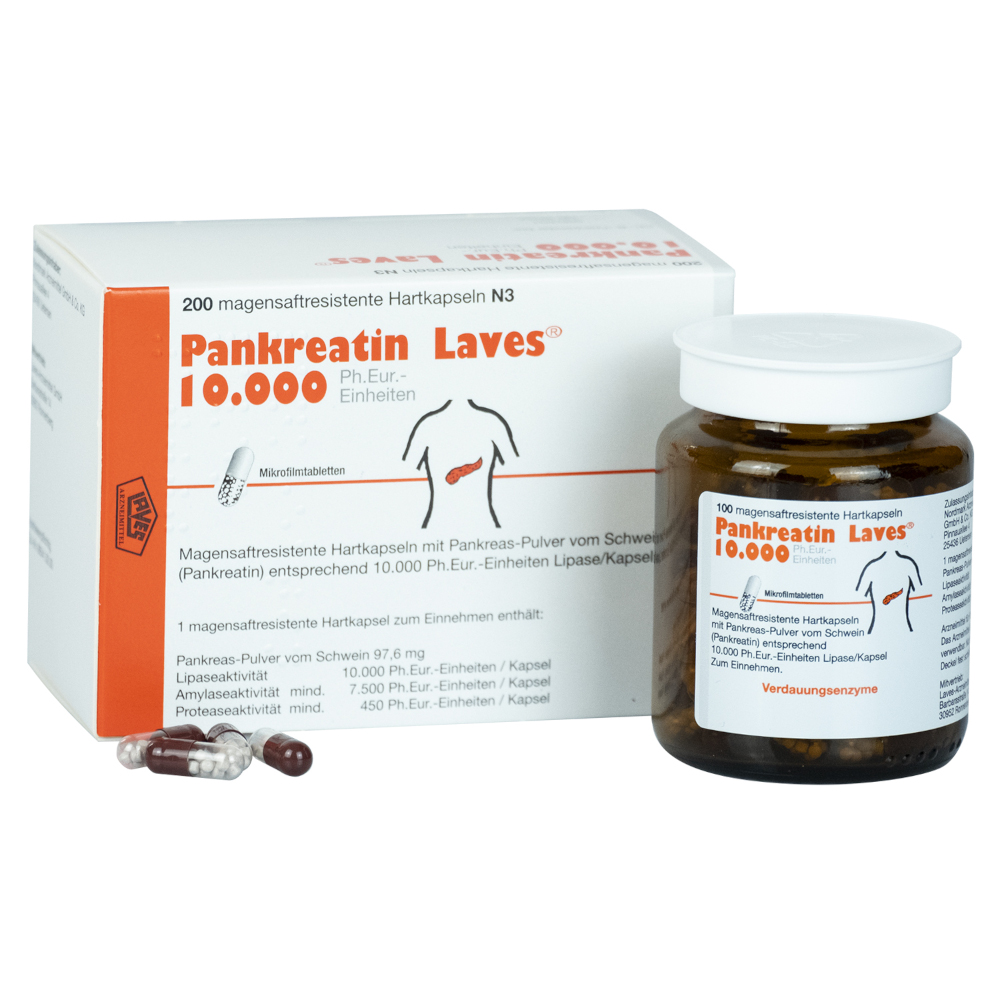Pankreatin Laves 10.000 200 St Magensaftresistente Hartkapseln