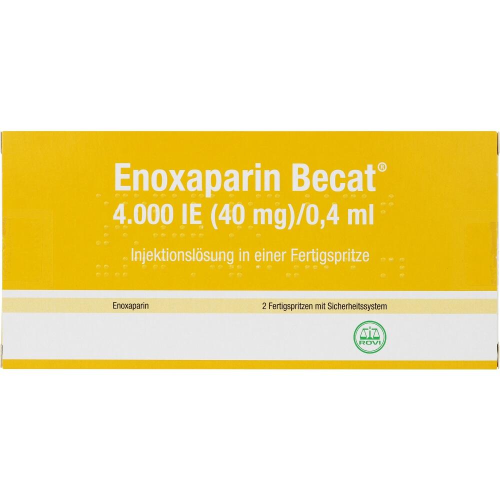 ENOXAPARIN Becat 4.000 I.E. 40mg/0,4ml Inj.-Lsg.FS 2 St Injektionslösung in einer Fertigspritze