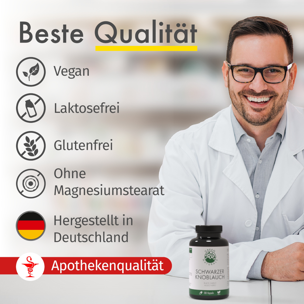 GREEN NATURALS Schwarzer Knoblauch 600mg 180 St Kapseln