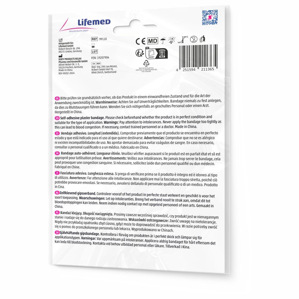Lifemed Selbsthaftende Bandage 5 cm x 4 m 1 Packung Bandage