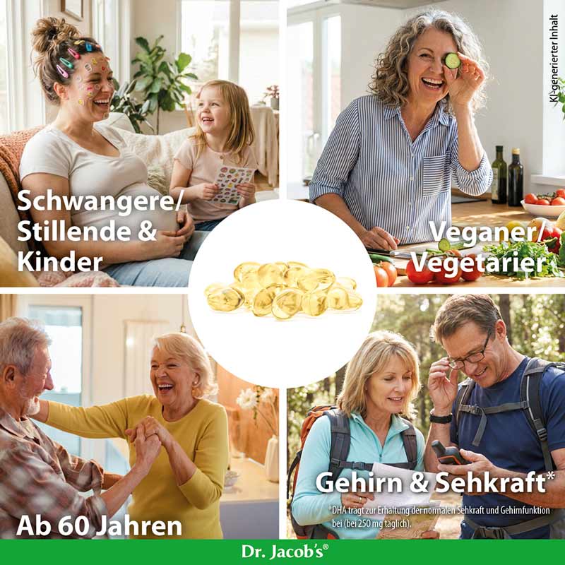 Dr. Jacobs DHA Algenöl vegane Omega-3-Fettsäure  60 St Kapseln