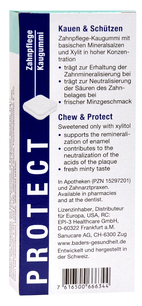 Bader´s PROTECT Zahnpflege 20 St Kaugummi