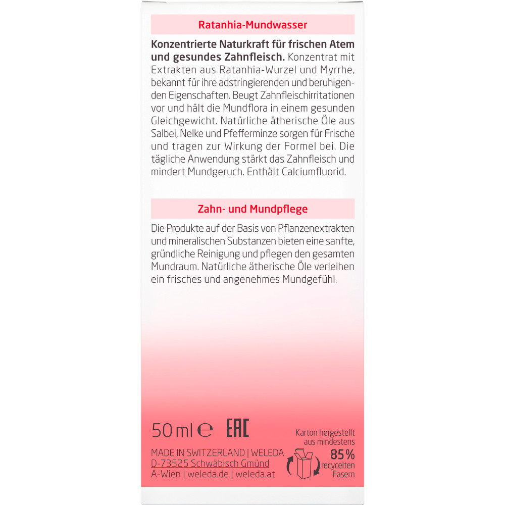 WELEDA Ratanhia Mundwasser 50 ml Mundwasser