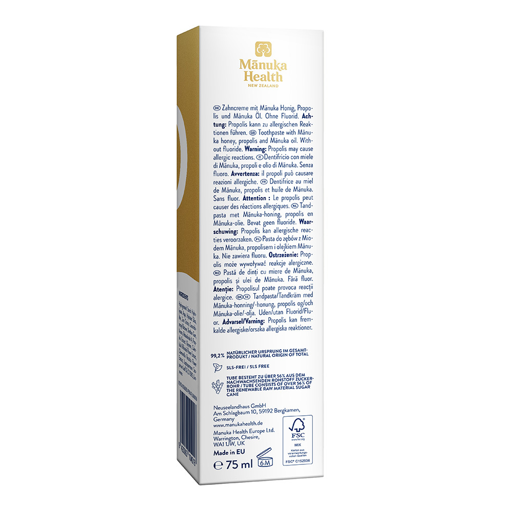 Manuka Health Honig-Propolis Zahncreme fluoridfrei  75 ml Zahncreme