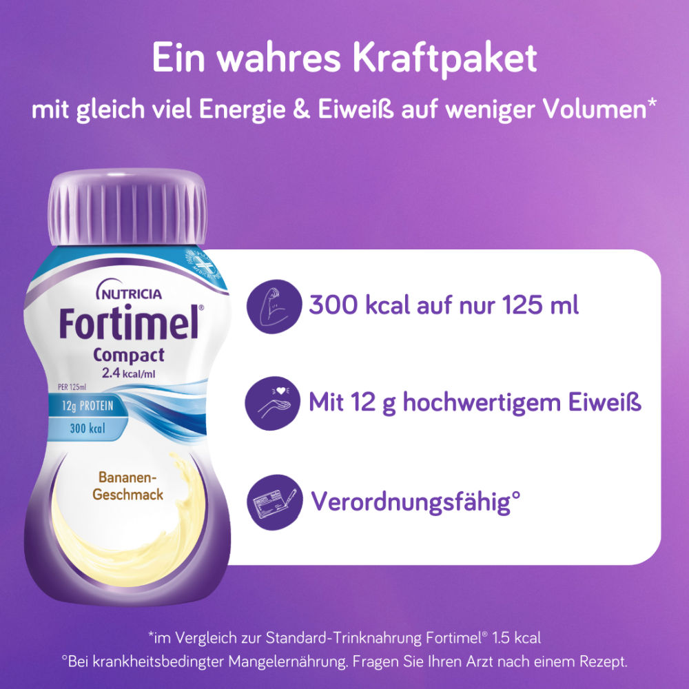 Fortimel Compact  2.4 Trinknahrung Banane 4X125 ml Flüssigkeit