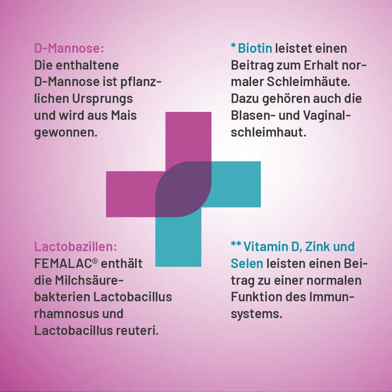 FEMALAC D-MANNOSE + LACTOBAZILLEN 10 St Pulver zur Herstellung einer Lösung zum Einnehmen
