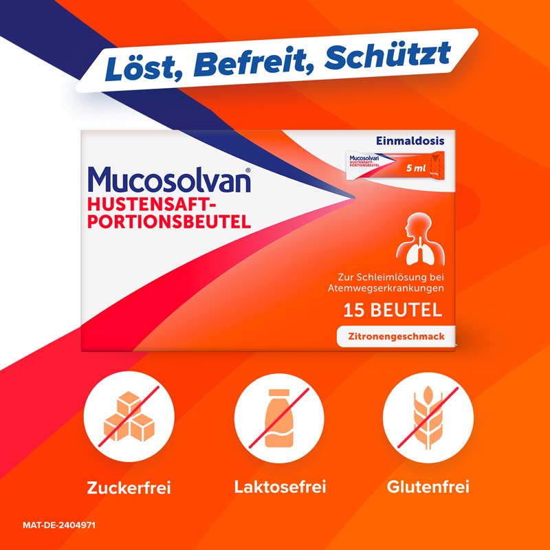Mucosolvan HUSTENSAFT-PORTIONSBEUTEL 15X5 ml L&ouml;sung zum Einnehmen