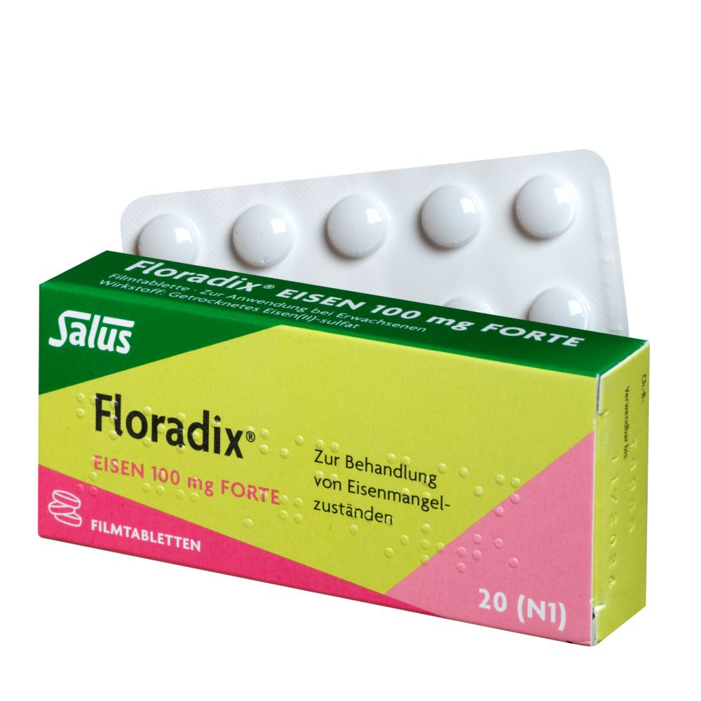 Floradix Eisen 100mg forte 20 St Filmtabletten
