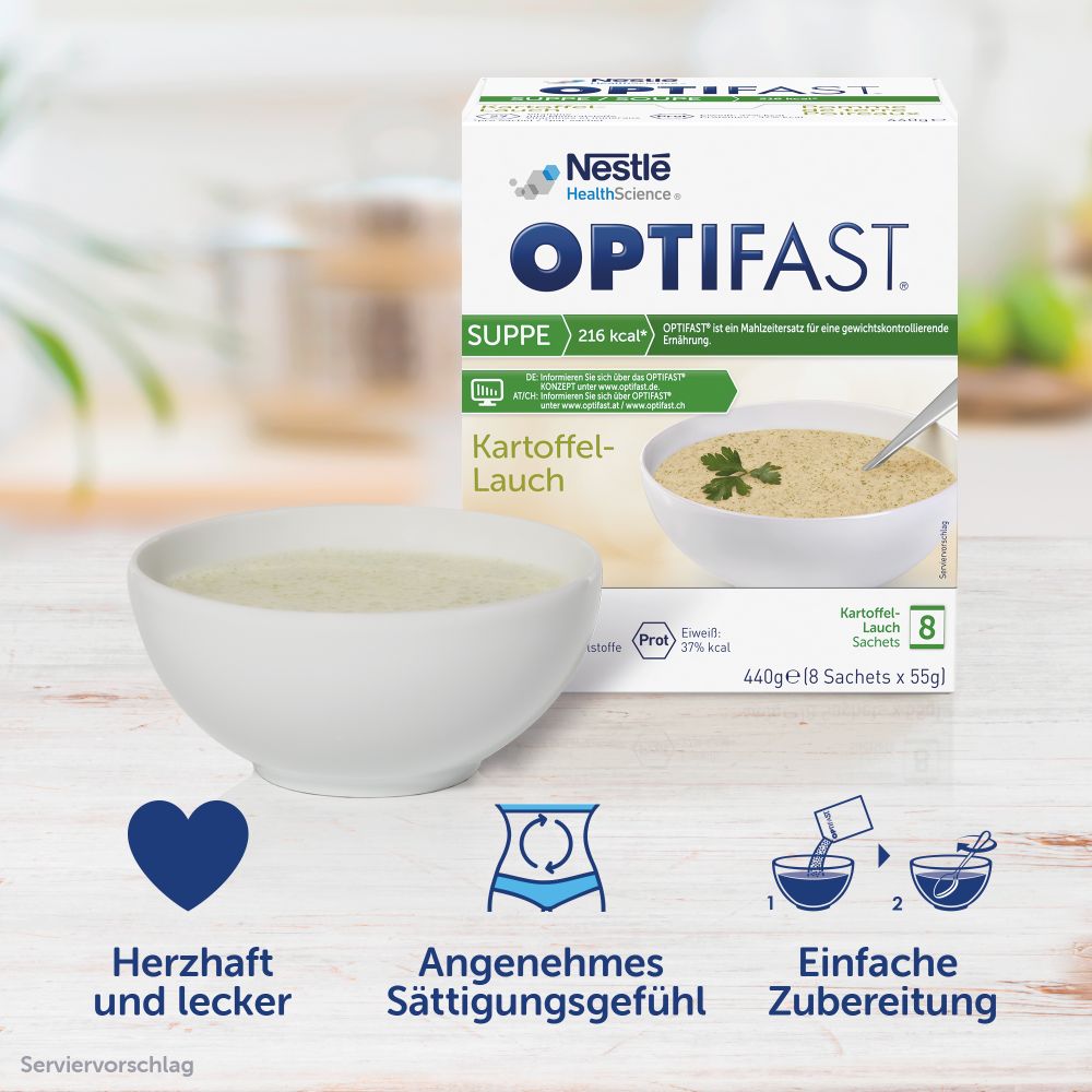 OPTIFAST Suppe Kartoffel-Lauch Geschmack 8X55 g Pulver
