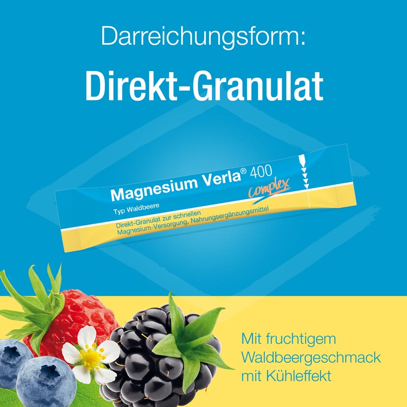 Magnesium Verla 400 complex Waldbeere 50 St Granulat