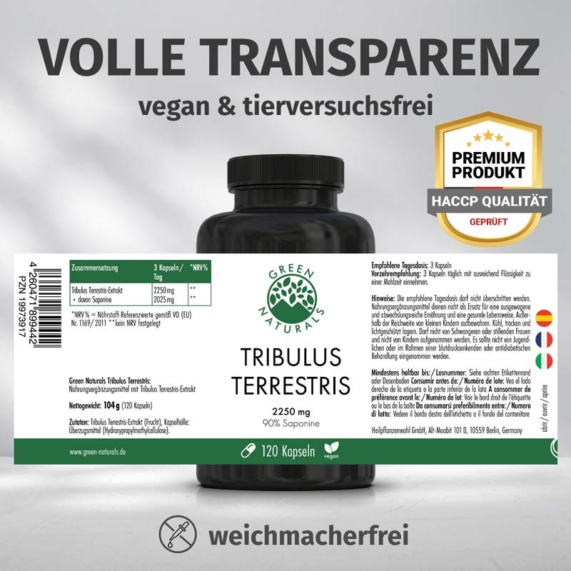 TRIBULUS TERRESTRIS 2250 mg 120 St Kapseln