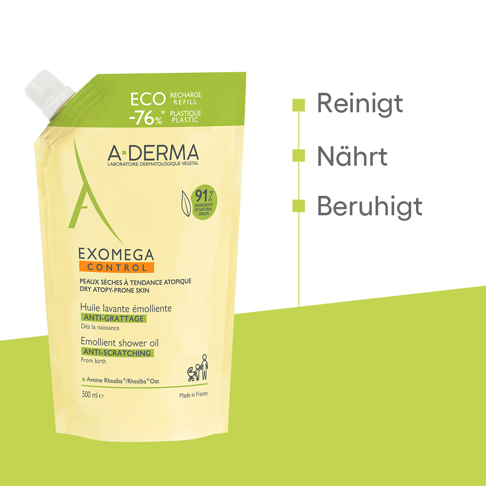 A-DERMA EXOMEGA CONTROL Duschöl Nachfüllpack 500 ml Duschgel