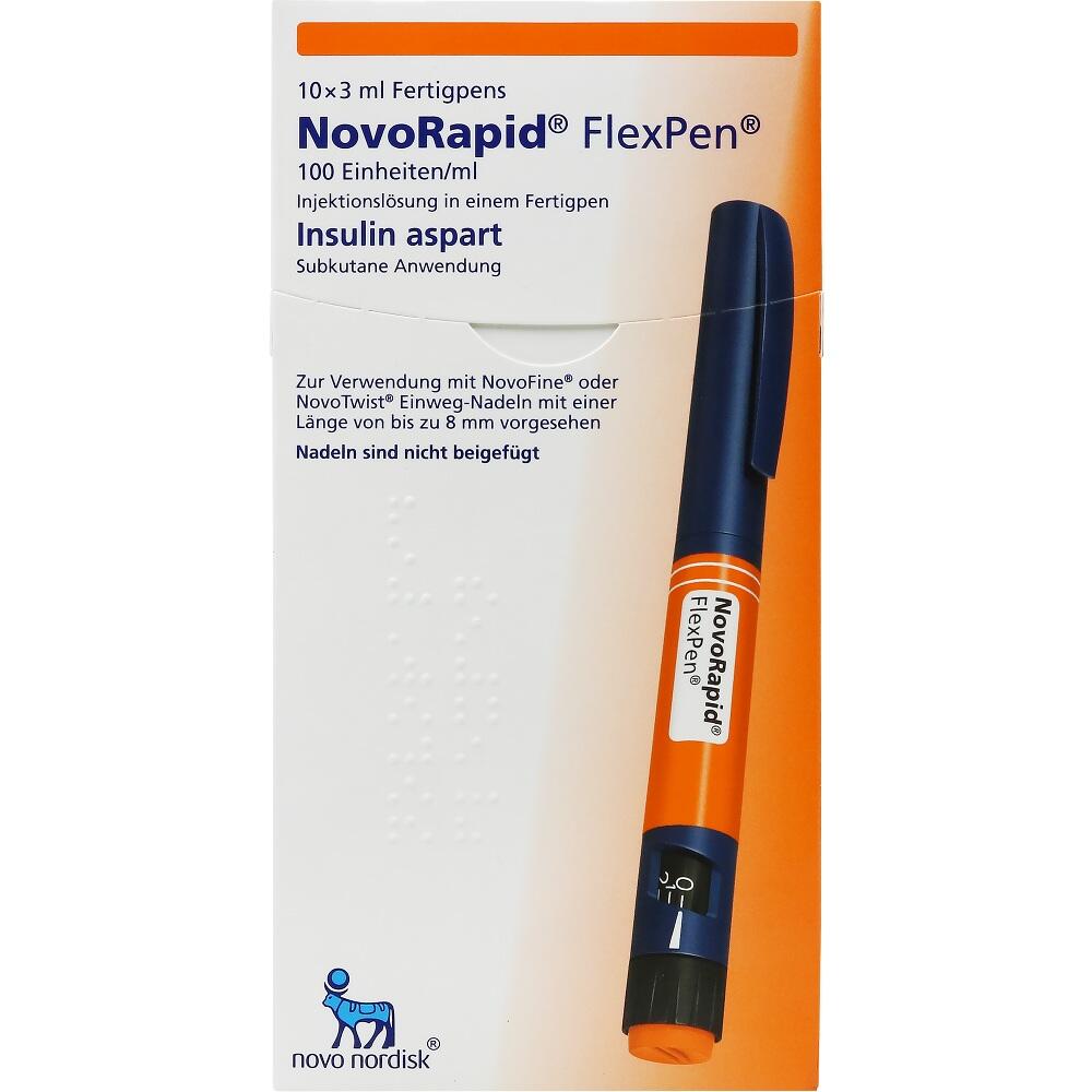NovoRapid FlexPen 100 Einheiten/ml 3ml 10X3 ml Injektionslösung