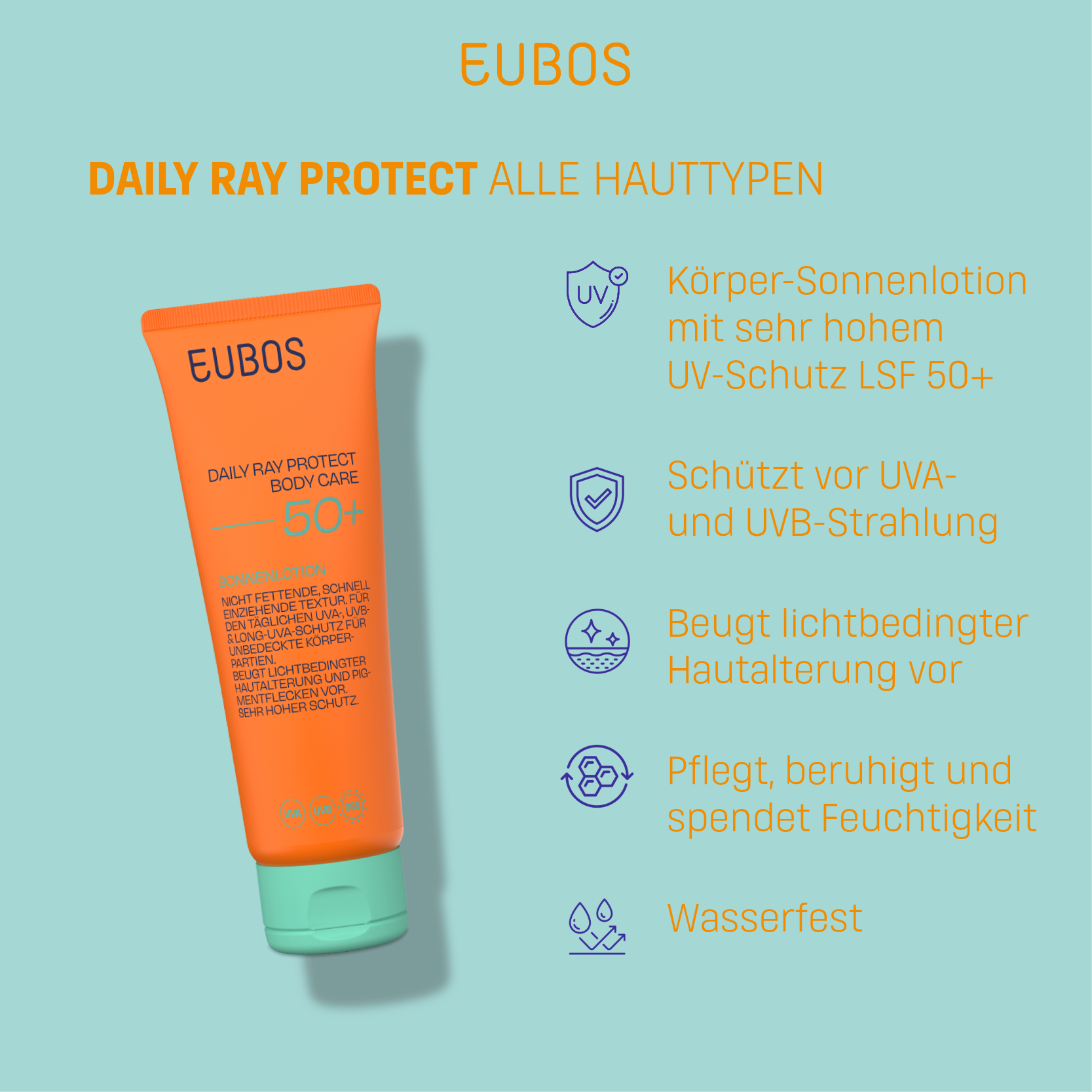 EUBOS DAILY RAY PROTECT BODY CARE 50+ 125 ml Lotion