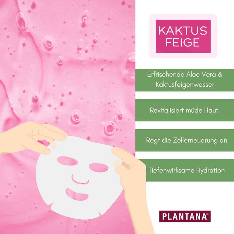 PLANTANA Gesichtstuchmaske Kaktusfeige 1 St Gesichtsmaske
