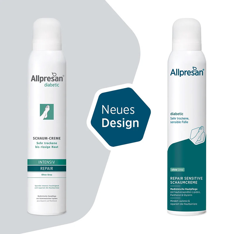 Allpresan diabetic INTENSIV REPAIR Ohne Urea Schaum-Creme 200 ml Schaum