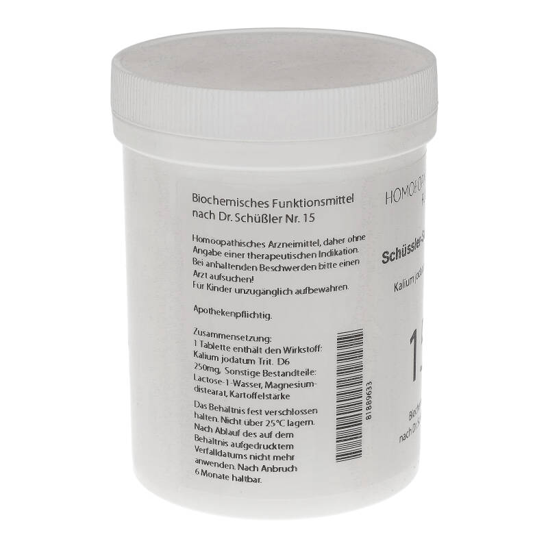 HOMOEOPATHIEFUCHS Schüssler-Salz Nummer 15 Kalium jodatum D6 Biochemie 1000 St Tabletten