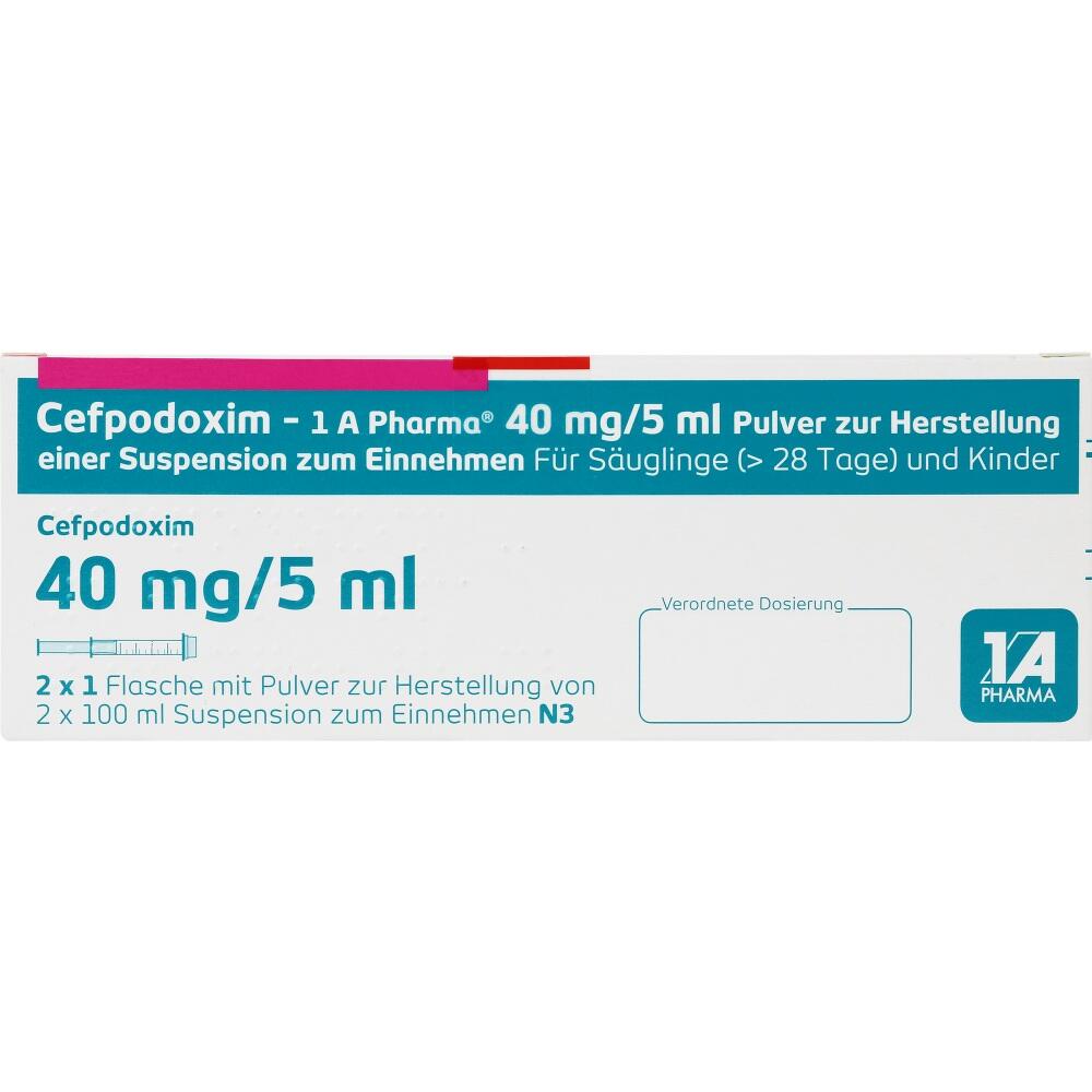 Cefpodoxim-1 A Pharma 40mg/5ml 2X100 ml Pulver zur Herstellung einer Suspension zum Einnehmen