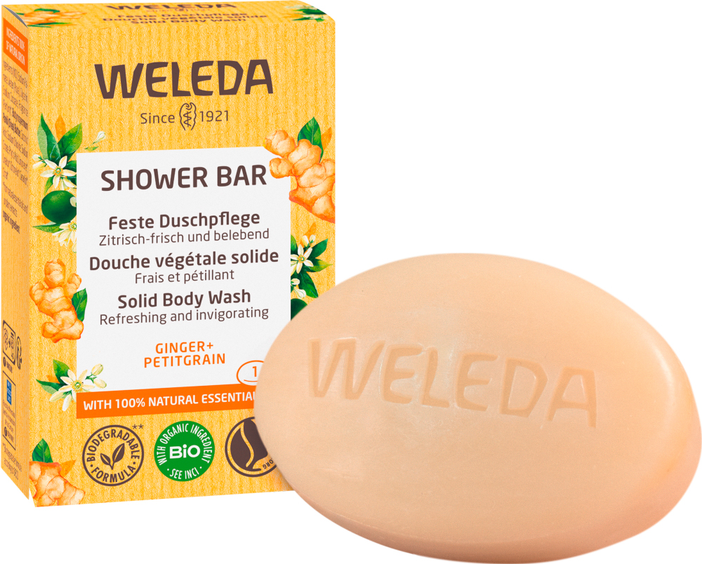 Weleda Feste Duschpflege Ingwer + Petitgrain 75 g