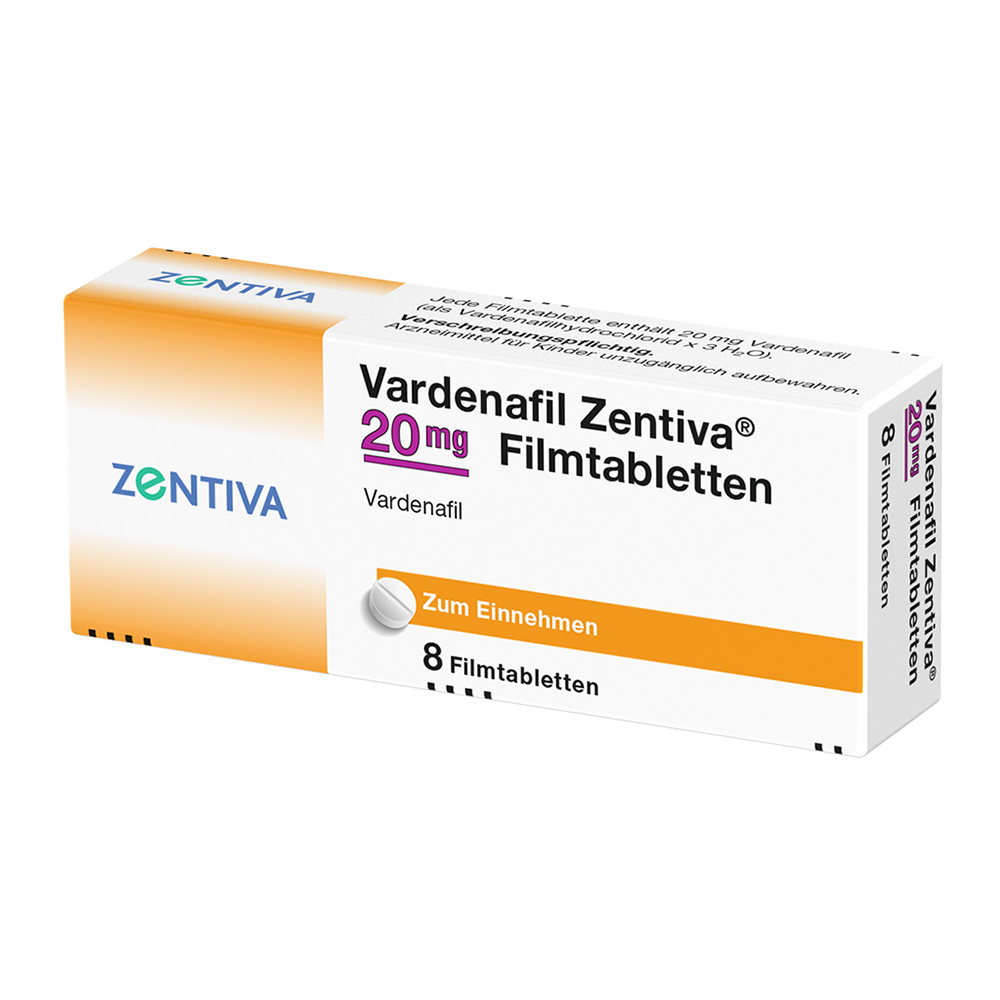 Vardenafil Zentiva 20 mg Filmtabletten 8 St Filmtabletten