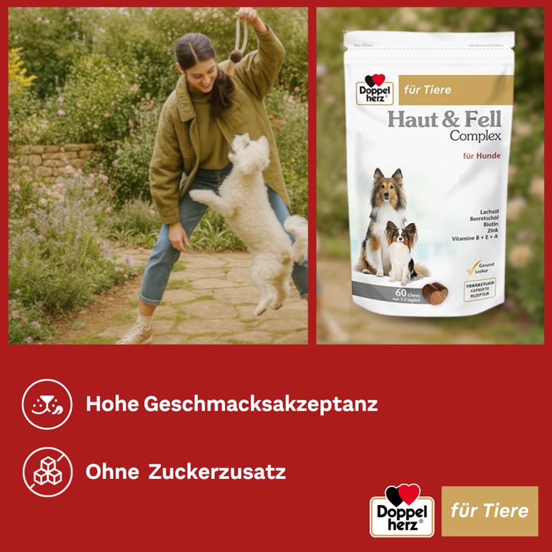Doppelherz Haut & Fell Complex für Hunde 60 St Kautabletten