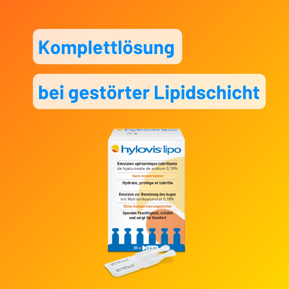 Hylovis lipo Benetzungsaugentropfen 30X0.4 ml Einzeldosispipetten