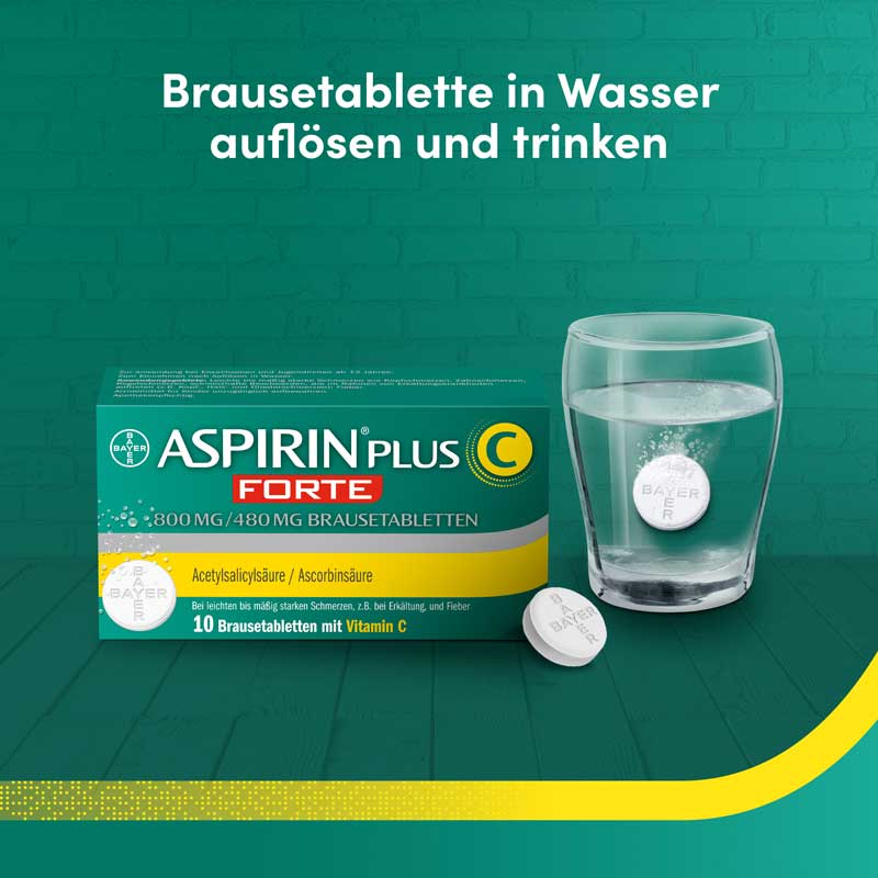 Aspirin plus C Forte 800mg/480mg 10 St Brausetabletten