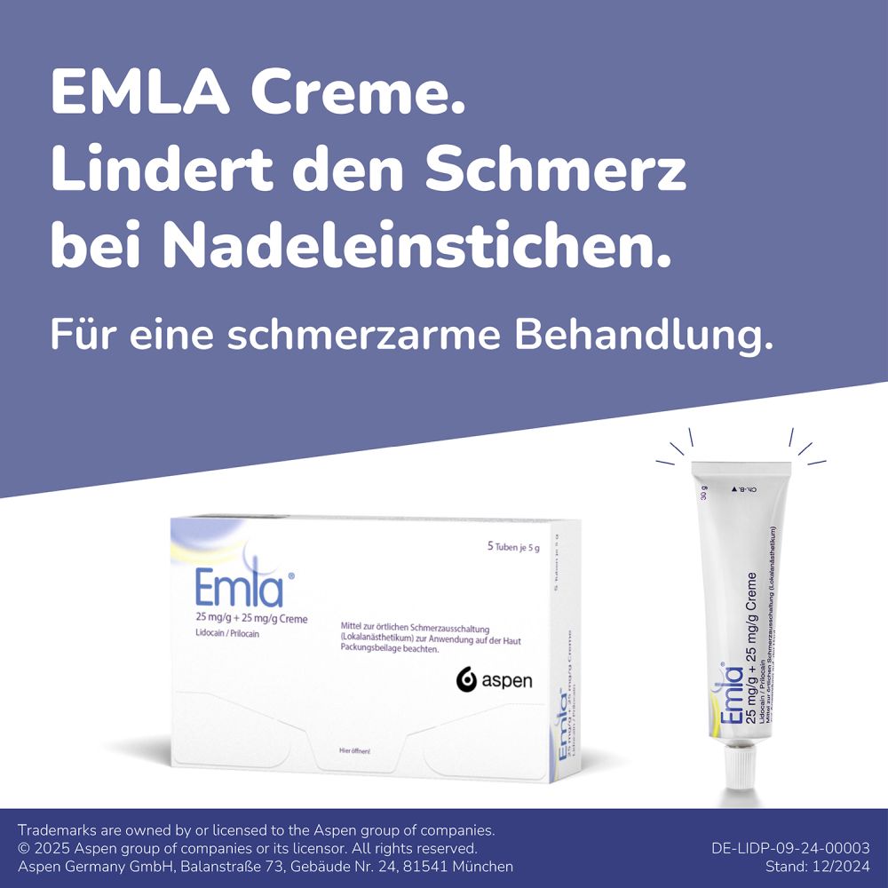 Emla Creme + 2 Tegaderm Pflaster  5 g Creme
