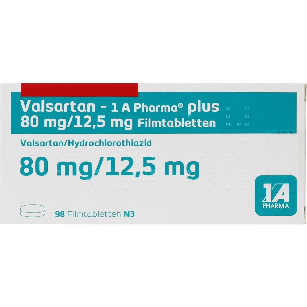 Valsartan-1 A Pharma plus 80mg/12,5mg 98 St Filmtabletten