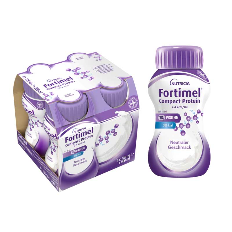 NUTRICIA Fortimel Compact Protein 2,4 kcal/ml Neutraler Geschmack 4X125 ml Flüssigkeit