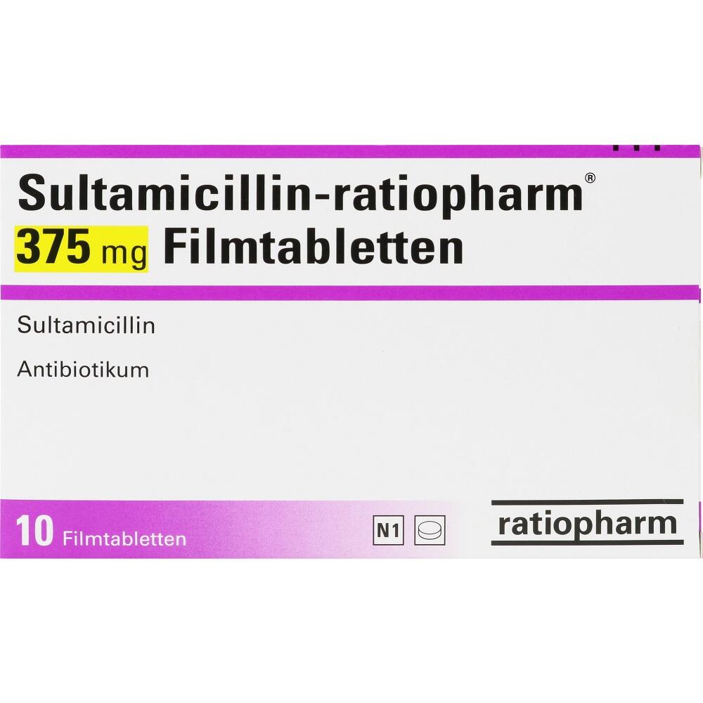 SULTAMICILLIN ratiopharm 375 mg Filmtabletten 10 St Filmtabletten