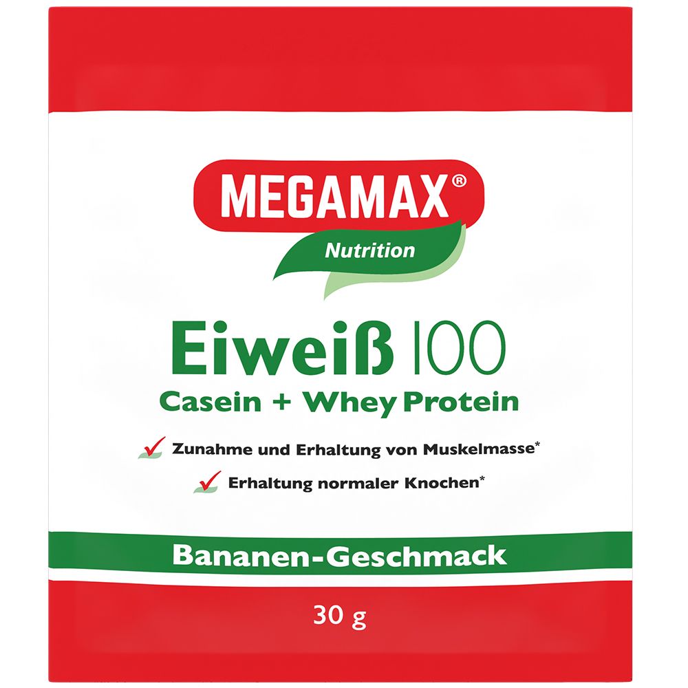 Eiweiß 100 Bananen-Geschmack MEGAMAX  30 g Pulver