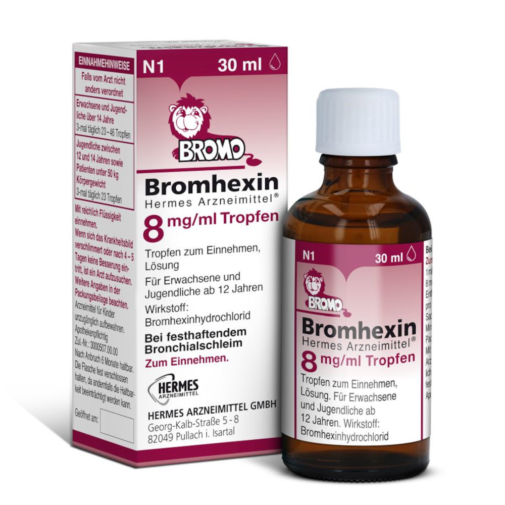 Bromhexin HERMES 8mg/ml Tropfen 30 ml Tropfen zum Einnehmen