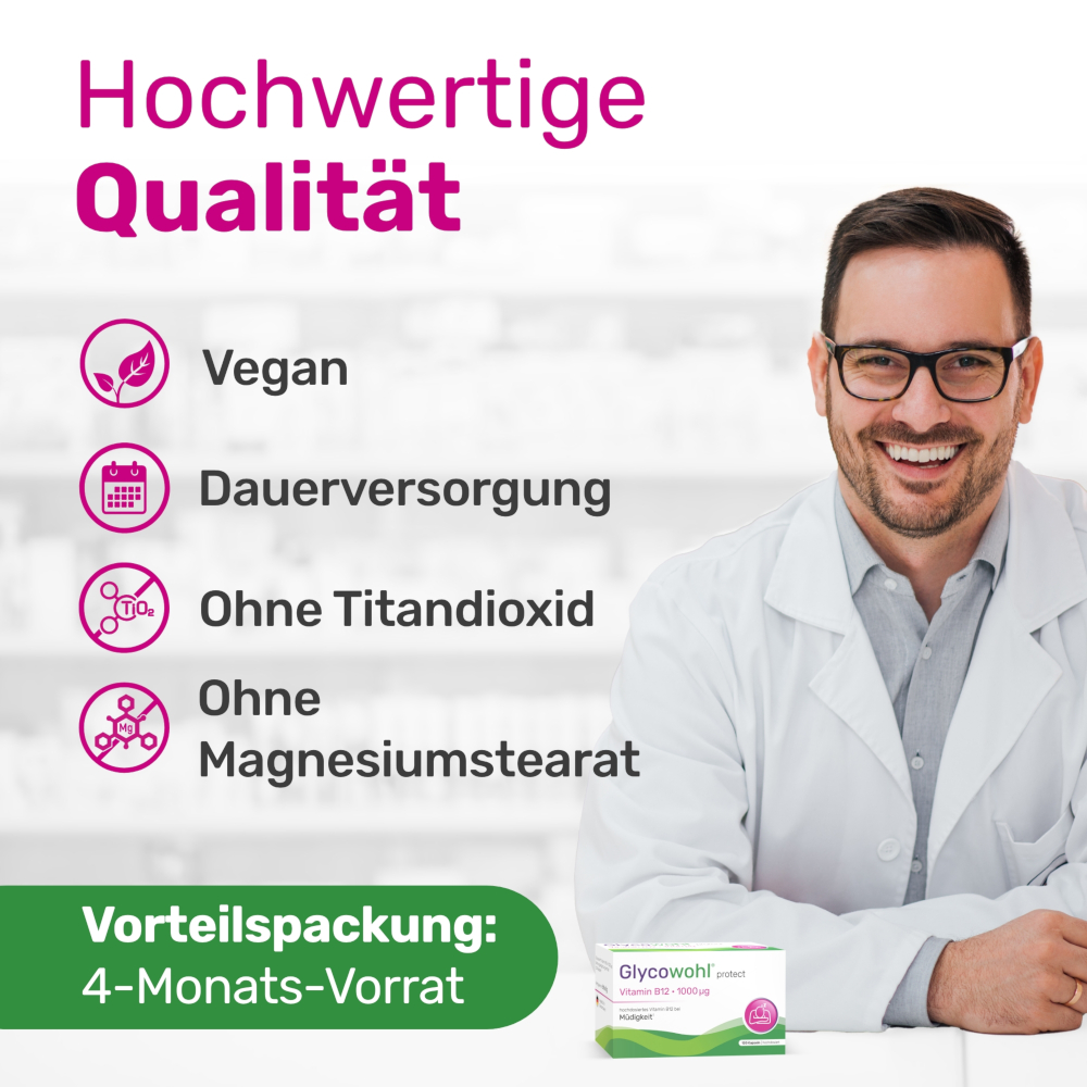 Glycowohl Vitamin B12 1000 µg hochdosiert vegan 120 St Kapseln