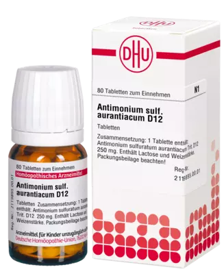 ANTIMONIUM SULFURATUM aurantiacum D 12 Tabletten 80 St Tabletten