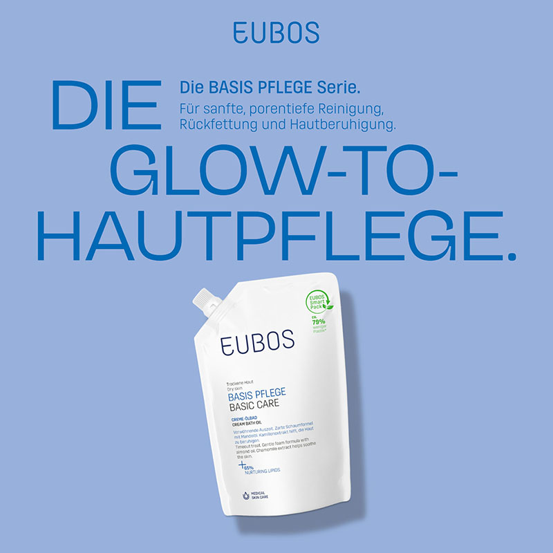 EUBOS MED BASISPFLEGE CREME ÖLBAD Nachfüllbeutel 400 ml Bad