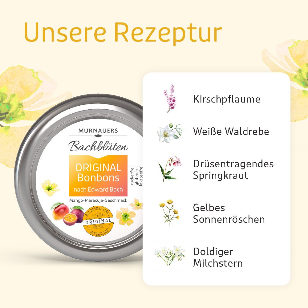 Bachblüten MURNAUERS ORIGINAL BONBONS MANGO MARACUJA 50 g Bonbons